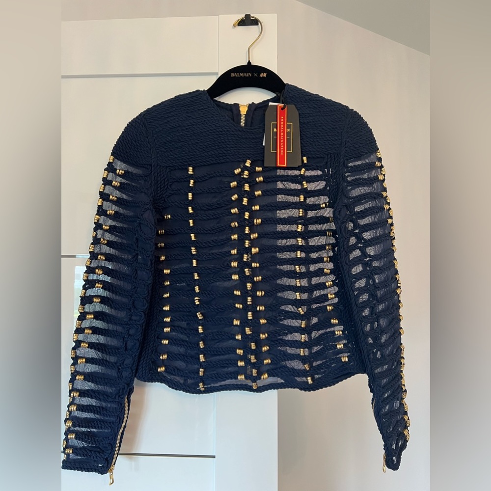Balmain X H&M Navy Blue Top